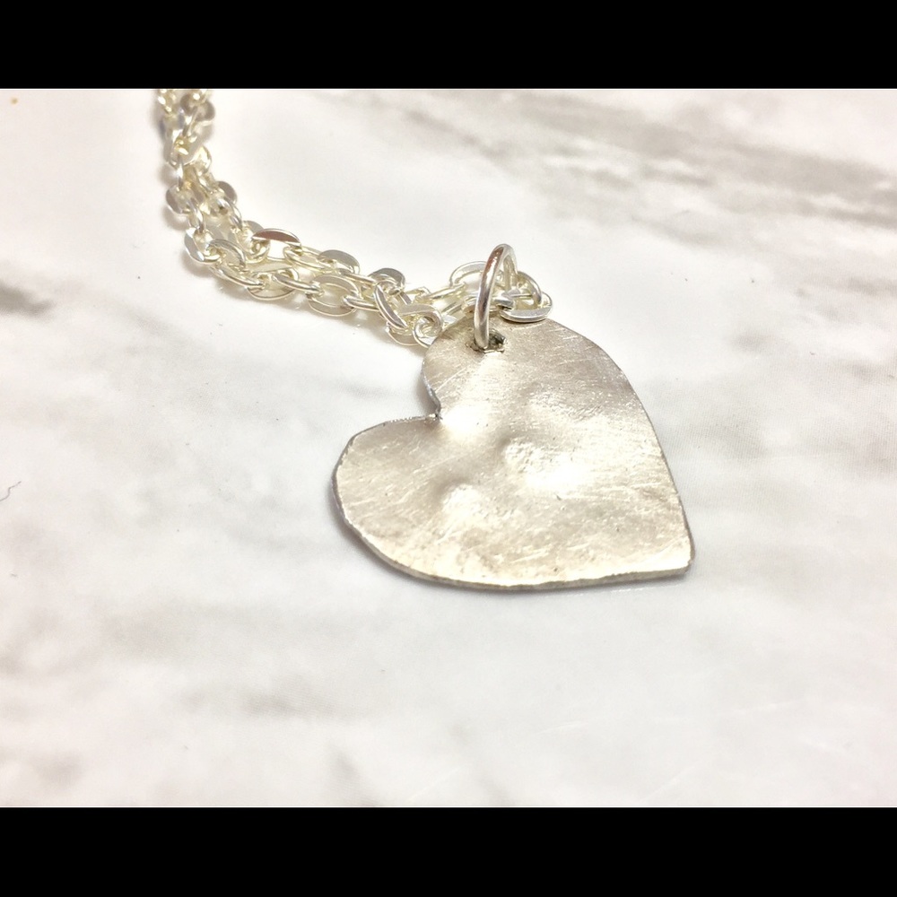 Silver Plate Heart Spoon Necklace Initials Custom - Picture 5 of 7